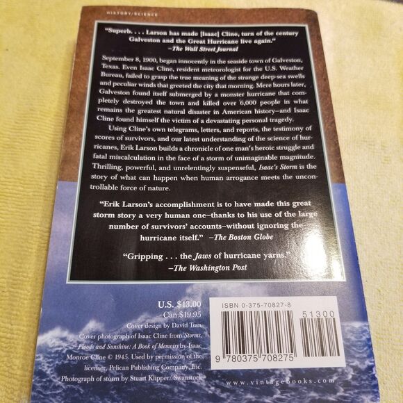 Isaac's Storm paperback book first edition - Picture 2 of 8